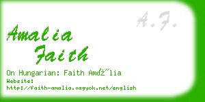 amalia faith business card